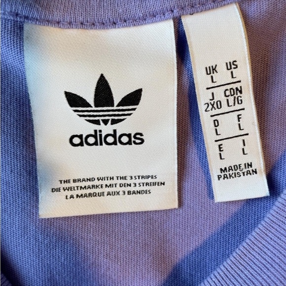 Adidas Originals 'Summer Club' Linear Logo Oversized T-Shirt in Lilac - Picture 5 of 5
